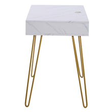 将图片加载到图库查看器，Marble Iron Foot Computer Table [103x55x80cm] White
