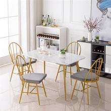 将图片加载到图库查看器，Marble Dining Table [120x74x76cm] White
