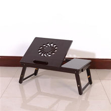 将图片加载到图库查看器，53cm Fashionable Sunflower Engraving Pattern Adjustable Bamboo Computer Desk Coffee
