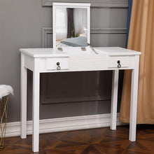 将图片加载到图库查看器，【FCH】Flip Single Mirror Double Drawers Straight Feet Dresser White
