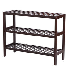 将图片加载到图库查看器，100% Bamboo Shoe Rack Bench, Shoe Storage, 3-Layer Multi-Functional Cell Shelf, Can Be Used For Entrance Corridor, Bathroom, Living Room And Corridor 70 * 25 * 55 Dark Brown
