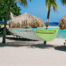 将图片加载到图库查看器，Stylish Printing Style Hammock Beach Swing Double Beds for Outdoor Camping Travel Green

