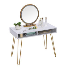 将图片加载到图库查看器，Marble Iron Foot Computer Table [103x55x80cm] White
