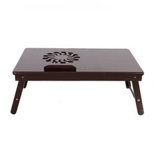 将图片加载到图库查看器，53cm Fashionable Sunflower Engraving Pattern Adjustable Bamboo Computer Desk Coffee
