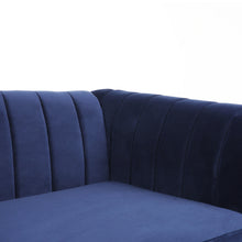 将图片加载到图库查看器，Velvet dark blue 3-seater sofa
