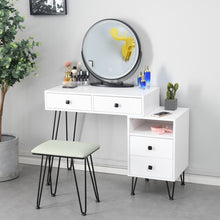 将图片加载到图库查看器，Bedroom iron dresser solid wood makeup desk storage cabinet white
