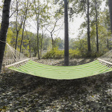 将图片加载到图库查看器，Stylish Printing Style Hammock Beach Swing Double Beds for Outdoor Camping Travel Green
