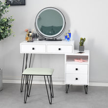 将图片加载到图库查看器，Bedroom iron dresser solid wood makeup desk storage cabinet white

