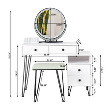 将图片加载到图库查看器，Bedroom iron dresser solid wood makeup desk storage cabinet white
