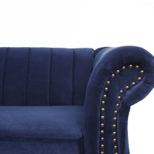 将图片加载到图库查看器，Velvet dark blue 3-seater sofa
